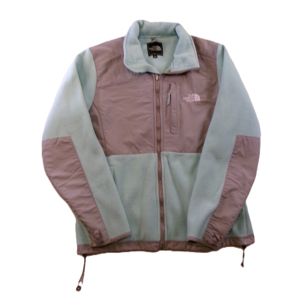 The North Face Denali Fleece Jacket‎ Women M Mint Green Grey Polartec Zip
